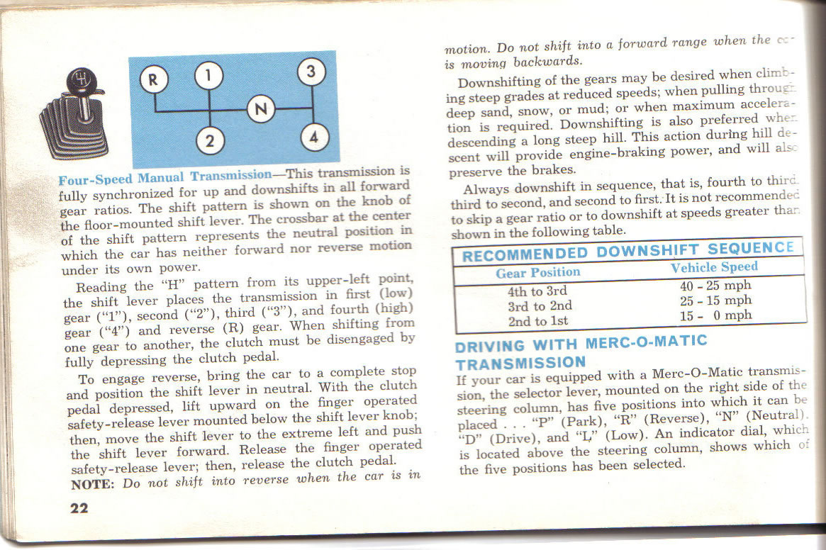 1963 Mercury Comet Owners Manual Page 42